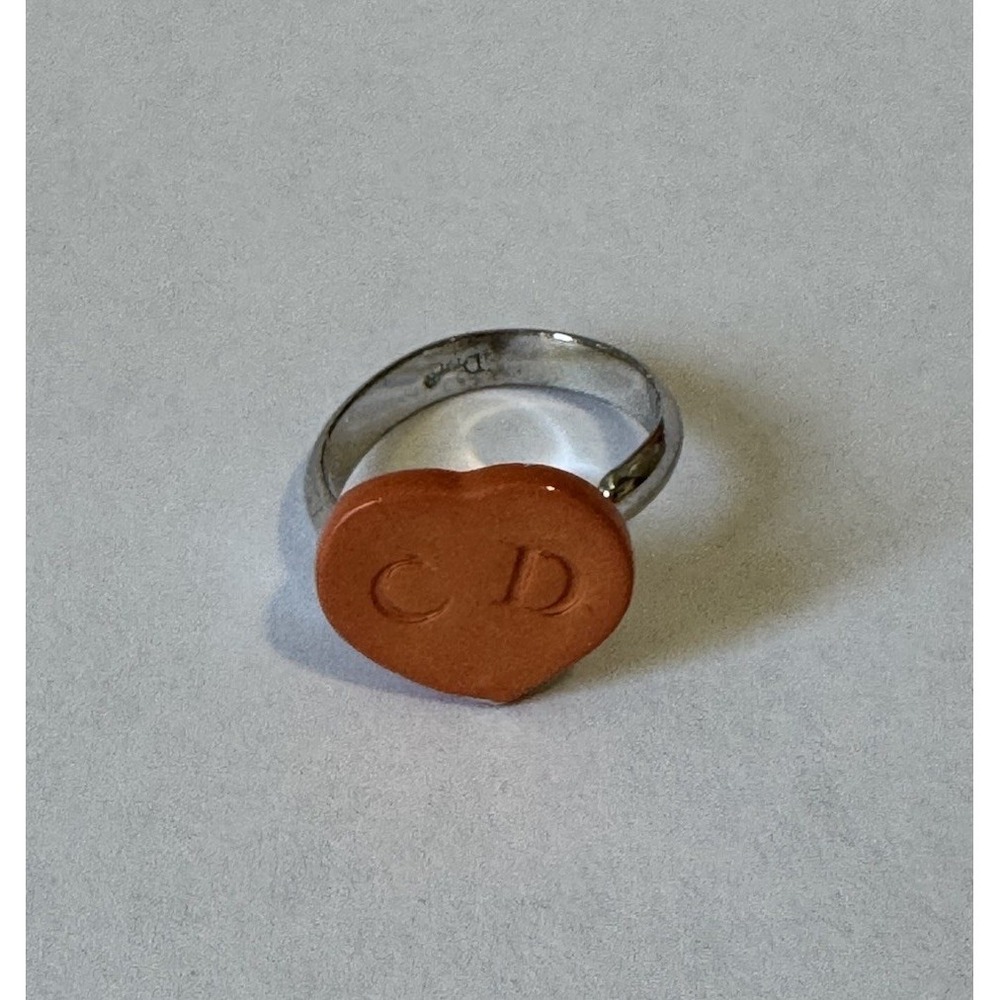 Christian Dior Heart Ring Orange Adjustable